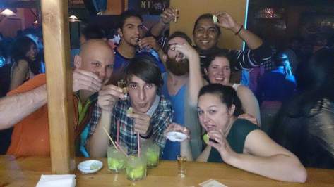 Mitos. Where no good decision is ever made, including these tequila shots.